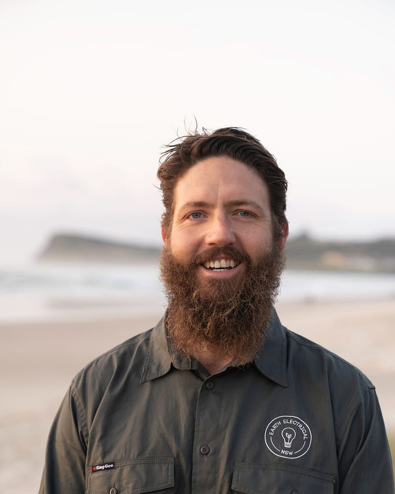 Matt Durkin, licensed electrician and owner of Earth Electrical NSW, at Lennox Head